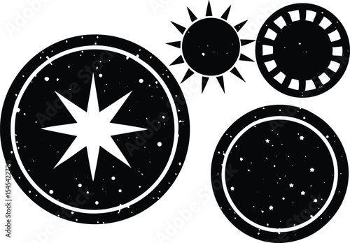 Brush lines set. Vector black paint brush spots, highlighter lines or felt-tip pen marker on white background