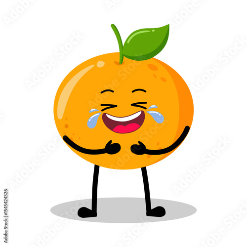 Cute Hand Drawn orange Laughing Out Loud