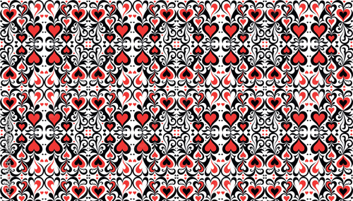 Heart Swirl Repeating Pattern Background Design