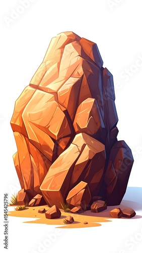 Desert Rock Formation Illustration.