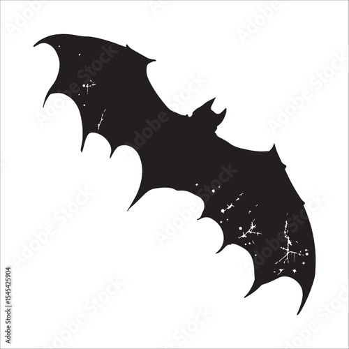 bat silhouette vector on white background. Halloween bat icon 