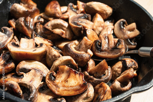 Photography fried mushrooms champignons