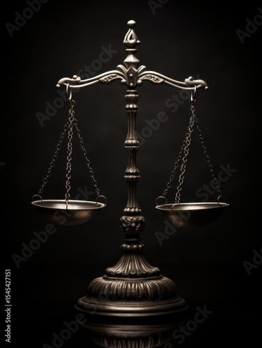 Symbolic scale of justice with gold bowls