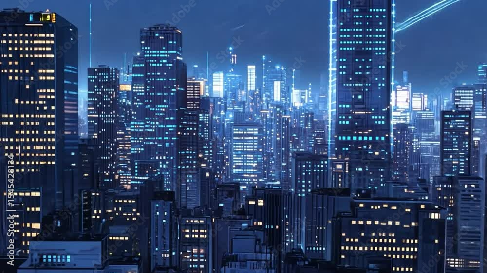 Cyberpunk Cityscape: Futuristic Metropolis at Night Cyberpunk Cityscape: Futuristic Metropolis at Night