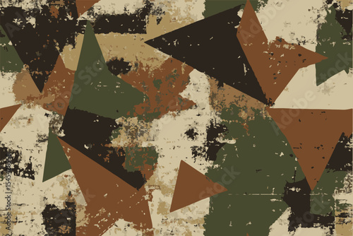 A military camouflage pattern with olive green, brown, and black tones.Seamless military camouflage digital fabric pattern.
