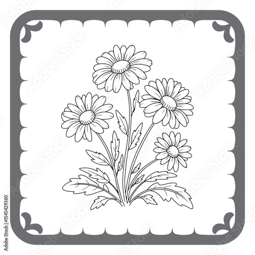 Vector floral background with blooming flowers and decorative space for text