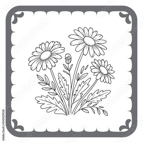 Vector floral background with blooming flowers and decorative space for text