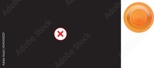 Abstract  cross mark icon background, red color cross mark on black background.
