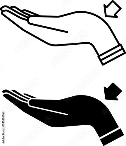 Wrist Icons. Black And White Vector Illustration. Part Of the Human Arm Connecting the Forearm And the Hand. Concept Anatomy