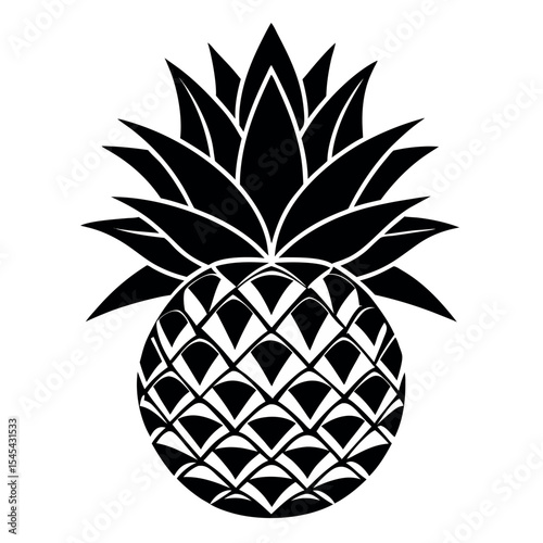 Line vector of a pineapple isolated on white background 