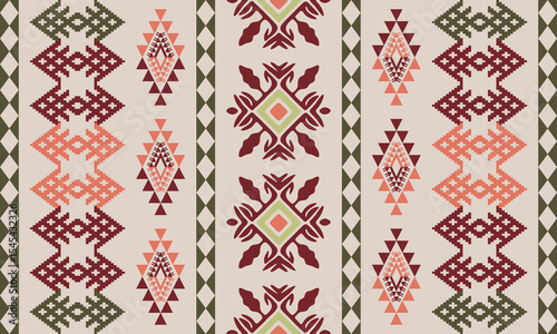 Navajo tribal vector seamless pattern. Native American ornament. Ethnic South Western decor style. Boho geometric ornament. Vector seamless pattern. Mexican blanket, rug. Woven carpet illustration