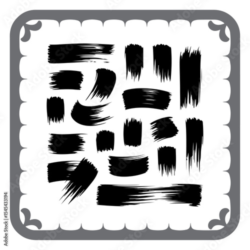 Abstract Ink Brush Strokes Collection