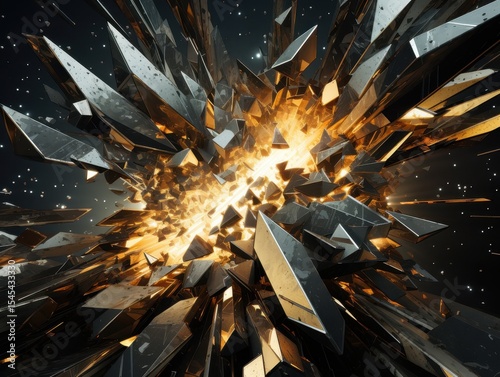 Shattered crystal explosion
