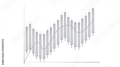 Abstract symbolizing financial growth  on white background.