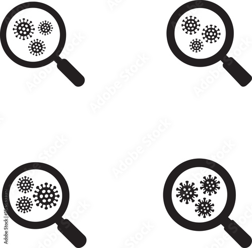 Magnifying Glass Focusing on Viruses for Medical Research