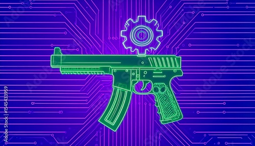 Digital Gun with Circuit Board Design.
