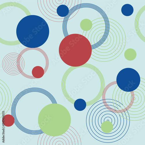 Vector Circle pattern, seamless print. Abstract forms, different circles. Geometric forms. Background for summer banner