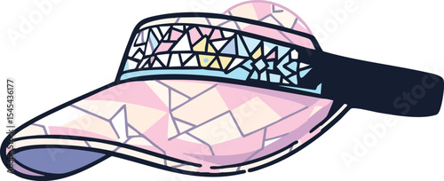 Colorful vector illustration of a modern stylish sun visor for summer or sport activities.