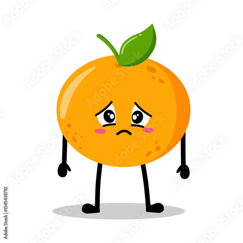 Cute Hand Drawn orange Face Sad