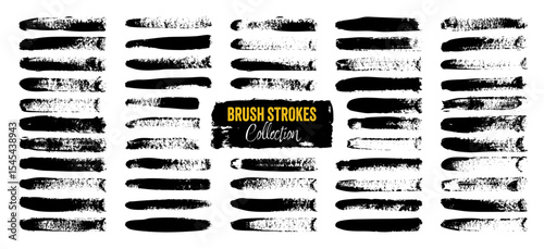 Grunge brush strokes, lines, ink smudges, hand-drawn scribble shapes. Handmade sketchy marks, acrylic stains, charcoal streaks. Paint textures, dry brush effect. Marker underline. Vector illustration