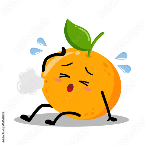Cute Hand Drawn Tired orange Sigh