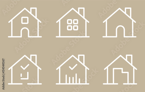 House vector icons. Set of black houses symbols