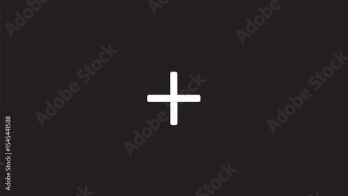 Animated of science medicine symbol , plus mark, add signs on black on background..