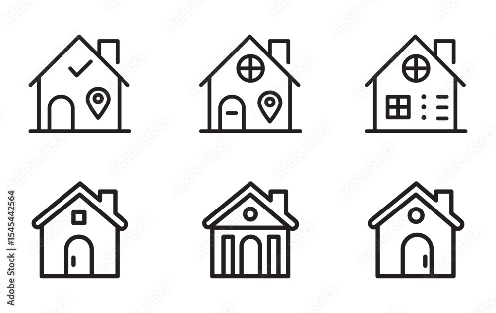 Fototapeta premium House icon set vector. Home sign and symbol