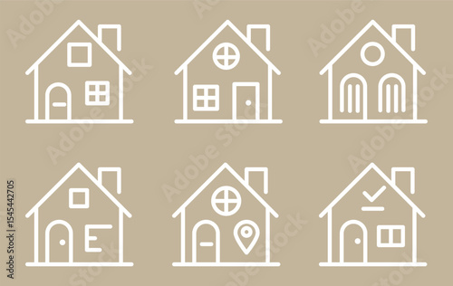 House icon set for web and mobile app. Home sign and symbol