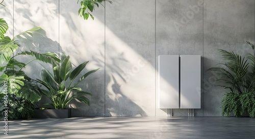 Modern home battery packs act as reliable energy storage systems, positioned in garage walls or elsewhere in the home, providing backup power or sustainable energy alternatives. This technology is