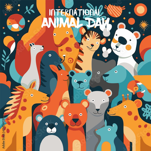 International Animal Day Greeting Card Design