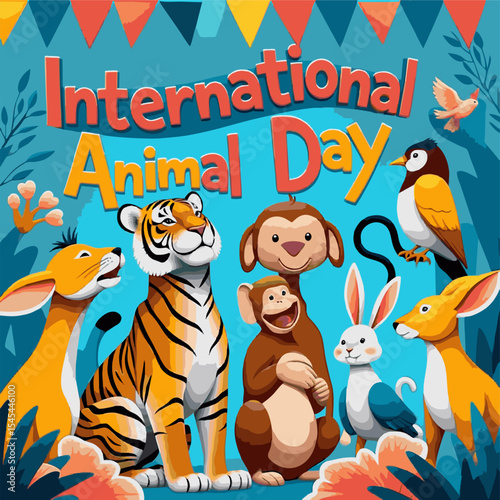 International Animal Day Greeting Card Design