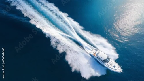 Wallpaper Mural Luxury Speedboat Cruising in Aegean Sea Aerial View Torontodigital.ca