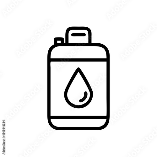 Minimalist oil container icon with water droplet symbol