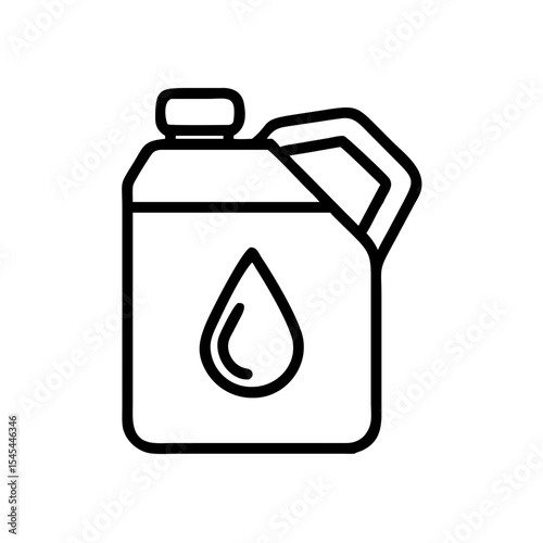Black and white oil container icon with drop symbol