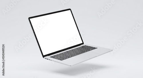 Sleek Silver Laptop Mockup Blank Screen for Design Presentation