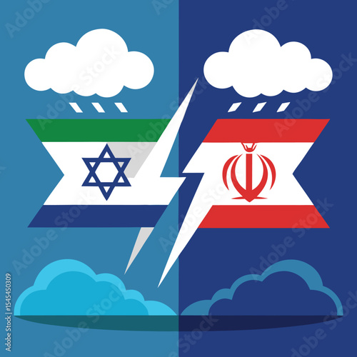Between Iran and Israel Flags, Symbol of Peace, Diplomacy, and Hope Amid Tensions