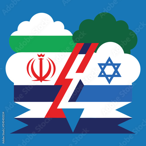  Iran and Israel Flags, Symbol of Peace, Diplomacy, and Hope Amid Tensions