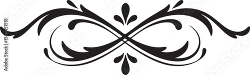 Elegant Flourish Design A Symmetrical Vector Illustration of Swirling Leaves and Vines for Decoration and Invitations or Ornamental Embellishments
