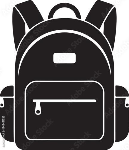 Vector Illustration of a School Backpack A Simple and Modern Design with Clean Lines and a Minimalist Aesthetic Style
