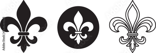 Elegant Fleur-de-Lis Variations A Visual Study of Historical and Stylistic Interpretations Represented in Graphic Design and Heraldry Motifs