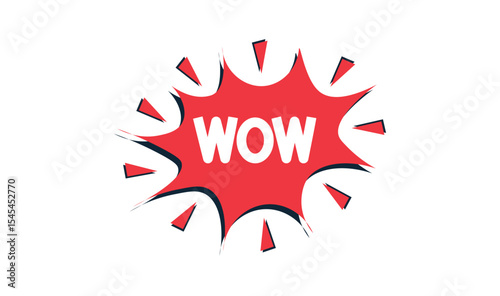 Wow comic sticker design