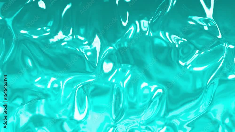 A vibrant, abstract representation of fluid textures in turquoise hues, evoking a sense of motion and depth.
