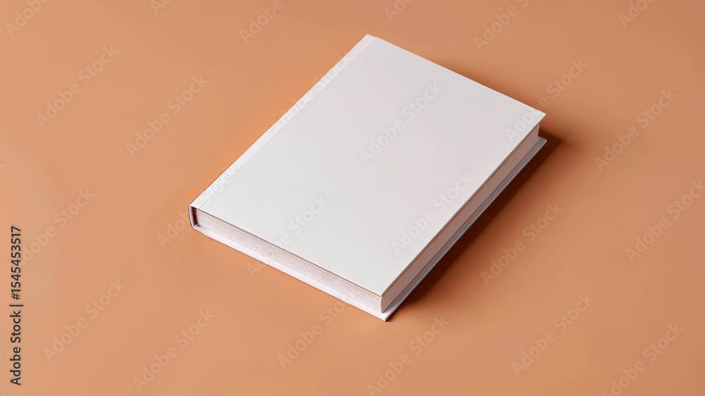 Blank Book on Tan: A pristine blank book with a simple cover sits on a smooth tan background, ready for content, creation, or a unique design. Blank Book on Tan: A pristine blank book with a simple cover sits on a smooth tan background, ready for content, creation, or a unique design.