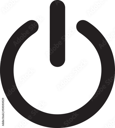 Power On Off Symbol Representing Technology and Control A Universal Sign for Activating Devices or Systems in Digital Black