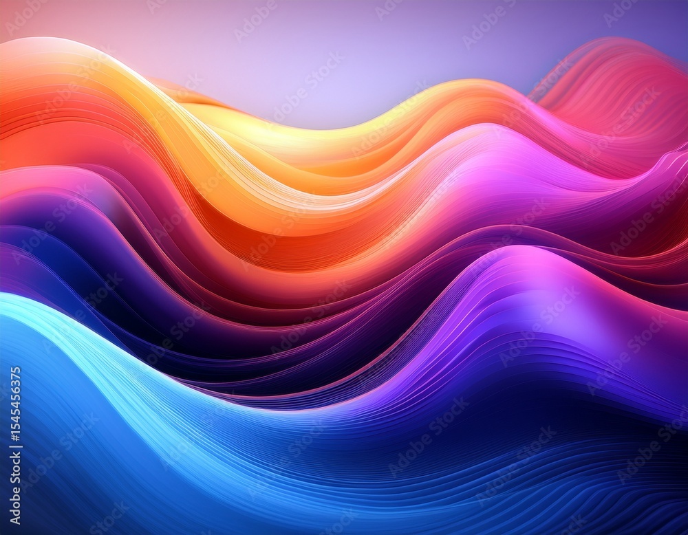 Obraz premium fluid luminescence gradient color waves evoke ethereal motion and depth