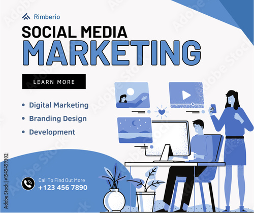 Illustrative Business Facebook Post Template for Social Media Marketing Success

