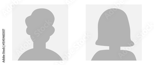 Vector flat illustration in grayscale. Avatar, user profile, person icon, profile picture. Suitable for social media profiles, icons, screensavers and as a template.