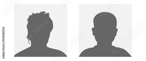 Vector flat illustration in grayscale. Avatar, user profile, person icon, profile picture. Suitable for social media profiles, icons, screensavers and as a template.