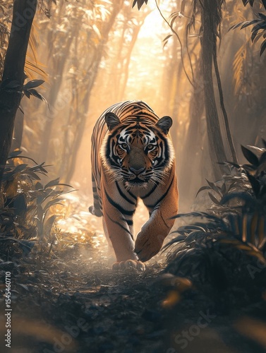 Tiger in jungle forest